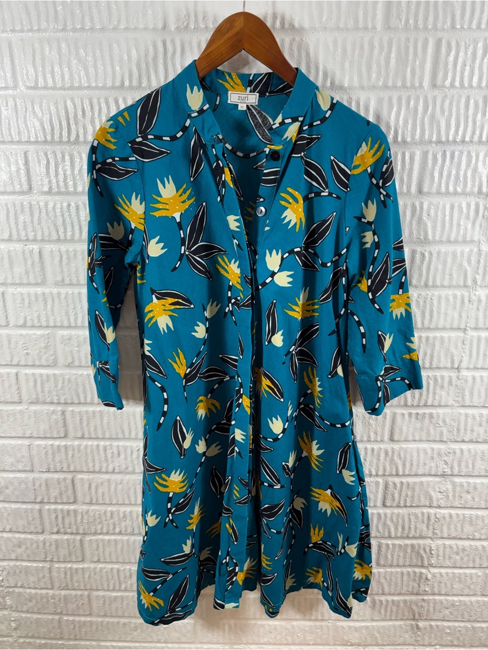Zuri‎ Kenya Dress Turquoise Gold XS